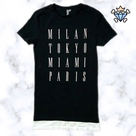 ASOS MEN CITY TEXT PRINT LONGLINE MUSCLE FIT TEE SIZE MEDIUM STREETWEAR SLIM FIT - Picture 1 of 5